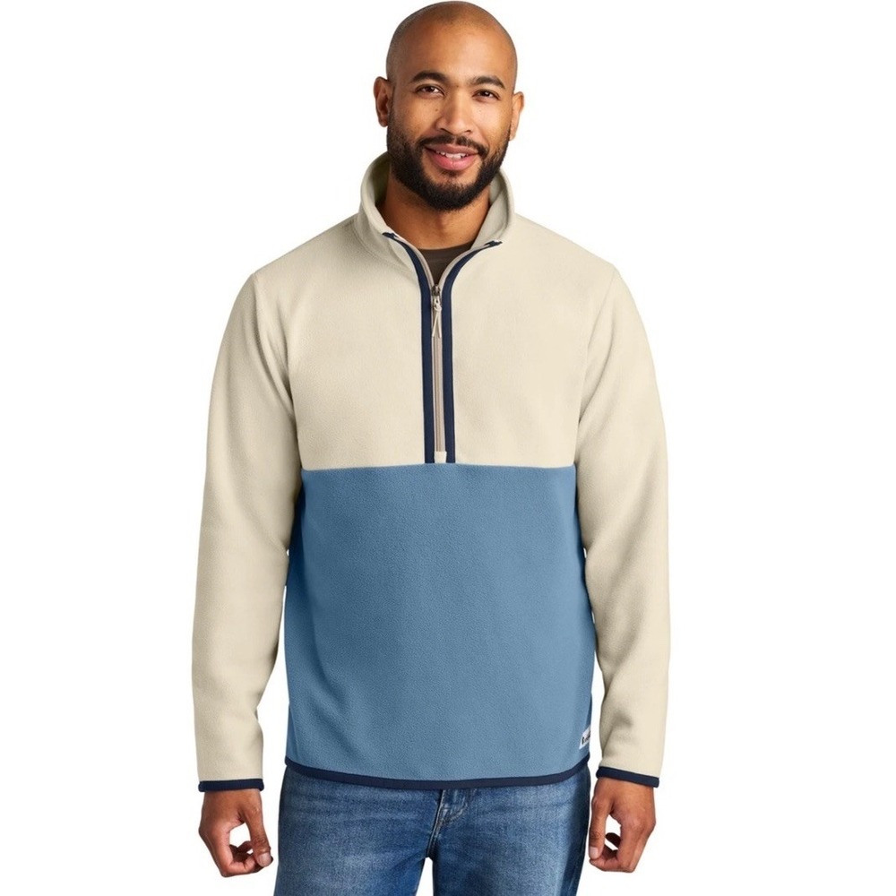 Cotopaxi Amado Cream Blue Fleece Pullover Jacket Half Zip Layerable Soft Medium